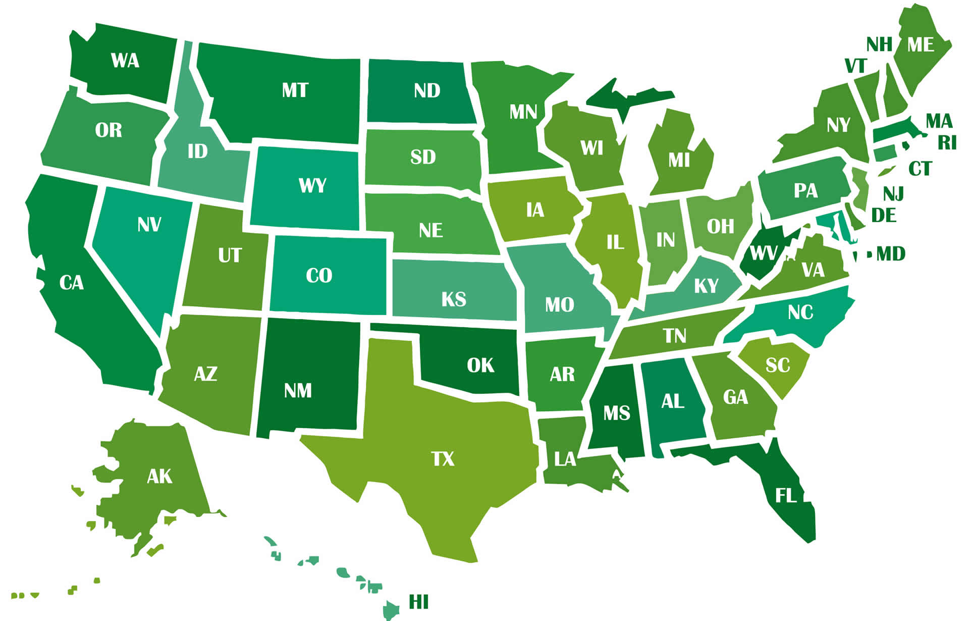 The US Map with States